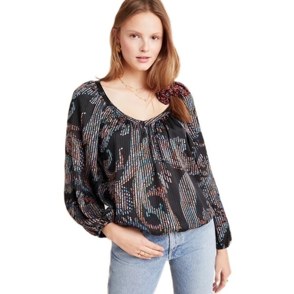 Maeve by Anthropologie | Madeira  Burnout Blouse Size Small - Picture 2 of 9